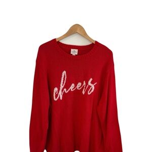 St. John’s Bay Cheers Sweater Red 2X